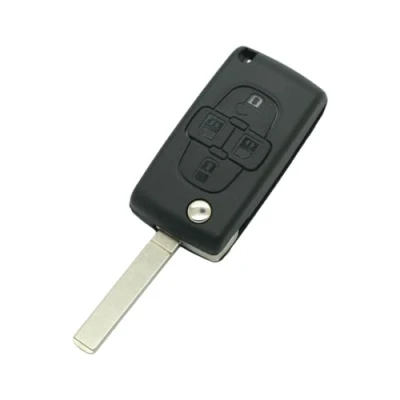 Afbeelding van BROVACS Vervanging Sleutel Shell CE0523 Type VA2 Blade Compatibel met Peugeot 1007 807 4 Knop Keyless Entry Flip Afstandsbediening Case Fob SS316