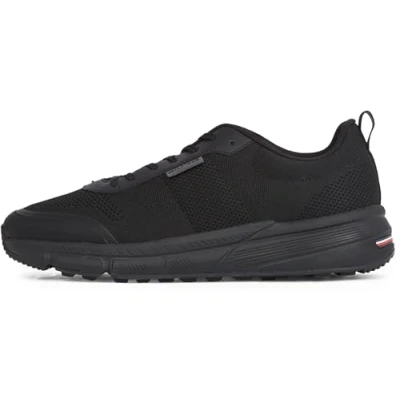 Afbeelding van Tommy Hilfiger Lightweight Modern Runner Sneakers laag, Heren, Maat: 41, Black Textiel/ synthetisch