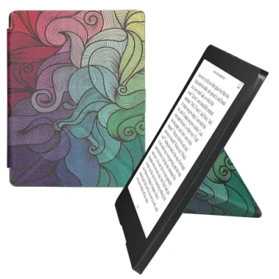 Afbeelding van kwmobile e reader hoesje compatibel Met Kobo Aura H2O Edition 2 hoes standaard Ereader cover van kunstleer In roze/blauw/groen