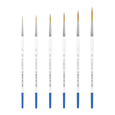 Afbeelding van XDT#830 Extra Lange Fijne Point Tip Artist Liner Borstel 6Pc Set #000#00#0#1#2#3 Detail Aquarel Acryl Olie