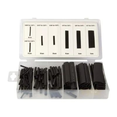 Afbeelding van Black Heat Shrink Tubing set Multiple sizes 127 pcs.