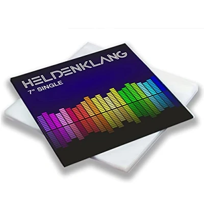 Afbeelding van Heldenklang® 7 inch mofoonplaten hoezen extra dikke enkele beschermhoezen zeer transparant, geproduceerd in Duitsland 50 stuks