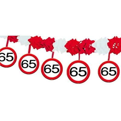 Afbeelding van Slinger Verkeersbord 65 jaar met onderhanger