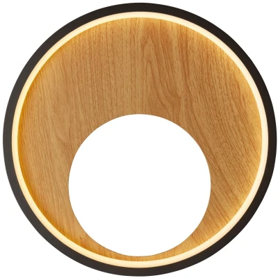 Afbeelding van Searchlight Wandlamp Curio zwart met hout 36303 1BK