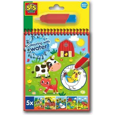 Afbeelding van SES kleuren met water kleurboek waterstift boerderij