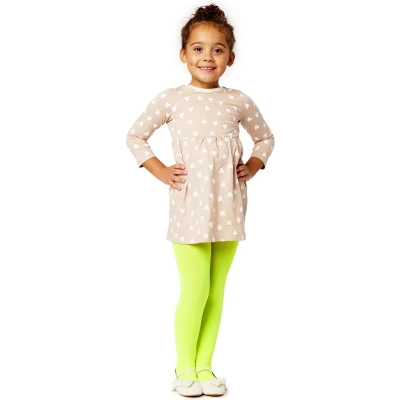 Afbeelding van Merry Style WL 010 Kinderen Panty 60 DEN Microvezel Meisjes Polyamide Neongeel 152 158