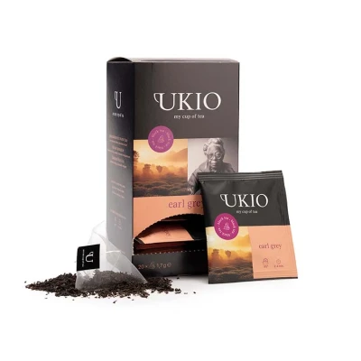 Afbeelding van Ukio Earl Grey zwarte thee 20 piramidezakjes individueel verpakt