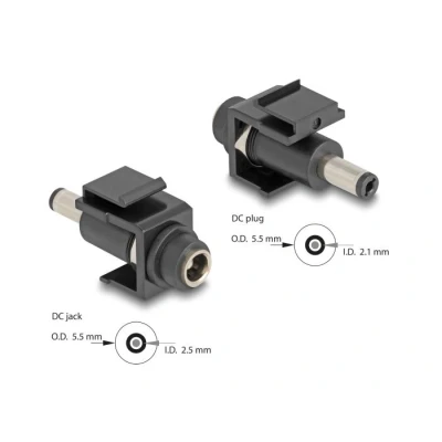 Afbeelding van Delock Keystone Modul DC 5,5 x 2,5 mm Buchse zu 2,1 Stecke