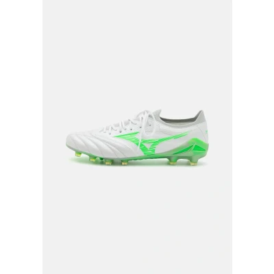Afbeelding van Mizuno Morelia NEO IV Β Elite Voetbalschoenen met kunststof noppen, Heren, Maat: 44.5, White/neon green/cool gray Leer/ synthetisch