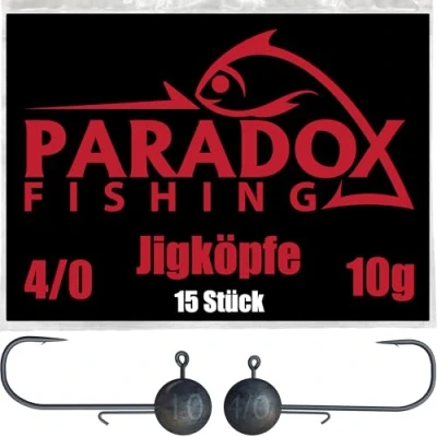 Afbeelding van Paradox Fishing Jigkoppen set 15 x 10 g 4/0 I jig koppen rubberen vis met jighead voor vissen, baars, snoek, snoekbaars, visaccessoires