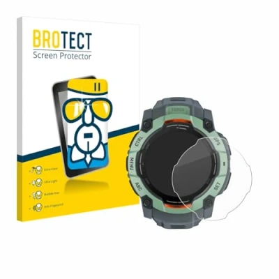 Afbeelding van BROTECT Glas Screen Protector voor Garmin Instinct 3 AMOLED (50 mm) Schermbeschermer [9H Hardheid, Beschermglas Folie niet Gehard Glas]