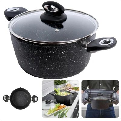 Afbeelding van Cheqo® Braadpan Inductie Ø24cm 3mm Dikte Soft Touch Handvat 1.8kg Alle Warmtebronnen Vaatwasserbestendig Non Stick Keramische Coating