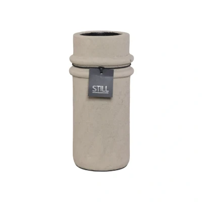 Afbeelding van STILL Vaas Bamboo Vase Ribbels Taupe 31 x 13 cm