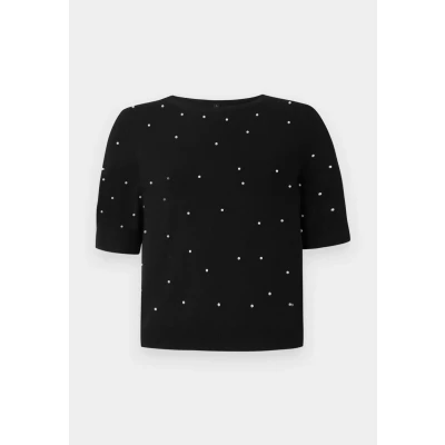 Afbeelding van ONLY Onlvenice LIFE SS Oneck KNT Tshirt print black, Dames, Maat: XS, Black