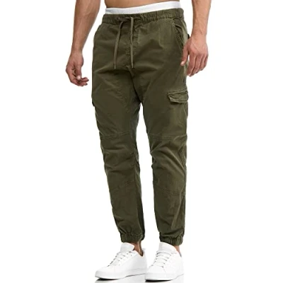 Afbeelding van Indicode Heren Levy Cargo Pants Cargobroek van katoen met 6 zakken Army M