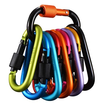 Afbeelding van GIMARS 10 verschieden farbigen Karabiner, Karabinerhaken mit Schraubverschluss