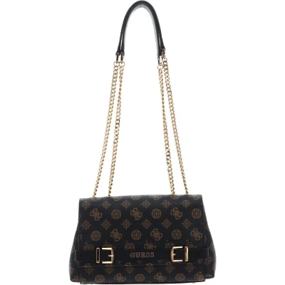 Afbeelding van GUESS Schoudertas Sestri Logo Convertible Flap Crossbody Bag Mocha Donkerbruin