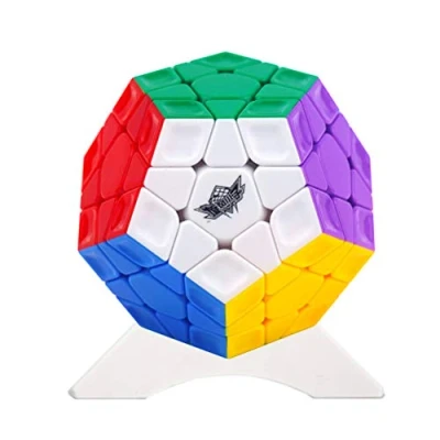 Afbeelding van FunnyGoo Cyclone Boys 3 x Megaminx Dodecaëder 12 zijden Megamix magische puzzels kubussen kubus speelgoed met één standaard regenboog kleur stickerloos