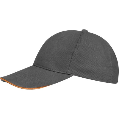 Afbeelding van SOLS Unisex Buffalo 6 Panel Baseball Cap (Grijs/Oranje)