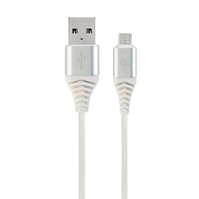 Afbeelding van Gembird CC USB2B AMMBM 1M BW2 USB kabel 2.0 Micro B A Zilver, Wit