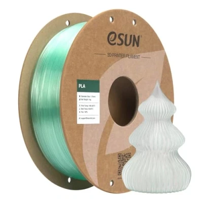 Afbeelding van eSUN Helder PLA Filament 1,75 mm, Transparant 3D printfilament 1KG spoel (2,2 LBS) voor printers (Transparant hemelsblauw, 1KG)
