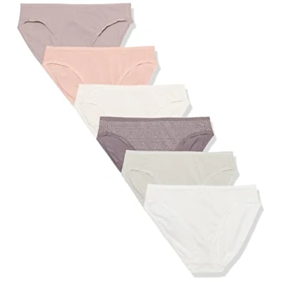 Afbeelding van Amazon Essentials Women&#039;s Katoenen hoge onderbroek met pijpen (verkrijgbaar in grote maten), Pack of 6, Deftig/Stippen, 40
