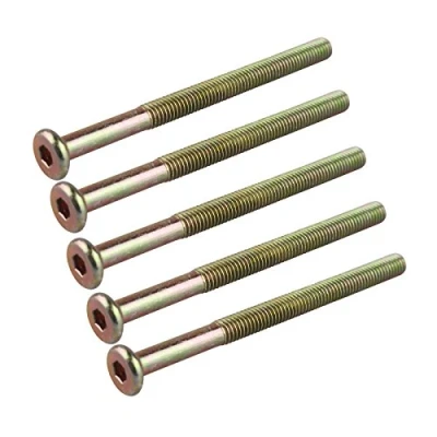 Afbeelding van HALJIA Inbus zeskant M6 platte kopschroeven, voor meubels, 5 stuks M6*80MM