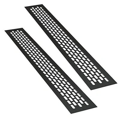 Afbeelding van sossai® aluminium ventilatierooster Alucratis (2 stuks) Rechthoekig afmetingen: 44 x 6 cm Kleur: zwart afvoerluchtrooster