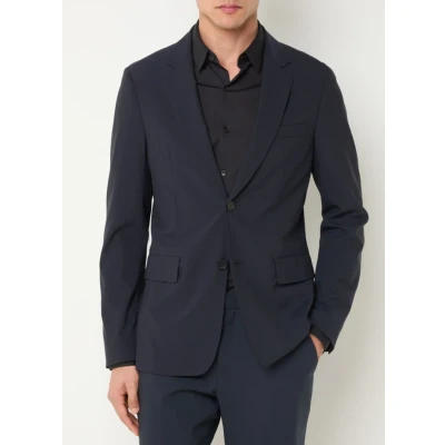 Afbeelding van Sandro heren Regular fit colbert in wolblend met borst en klepzakken de kleur Donkerblauw, maat: 48