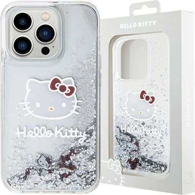 Afbeelding van Hello Kitty Liquid Glitter Charms Head case voor iPhone 13 Pro / zilver