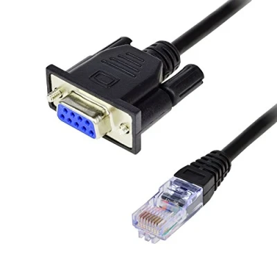 Afbeelding van RJ45 naar RS232,LFHUKEJI DB9 9 pins seriële poort vrouwelijk vrouwelijke Cat5 Ethernet LAN console 4.9Ft/1.5meters …