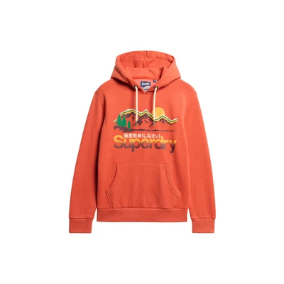 Afbeelding van Superdry Great Graphic Hoodie, Heren, Maat: Large, Rust orange marl