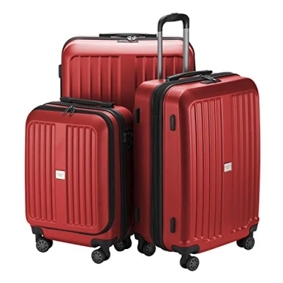 Afbeelding van HAUPTSTADTKOFFER XBERG koffer trolley reiskoffer harde schaal mat (S, M, L), rood, Set, Kofferset