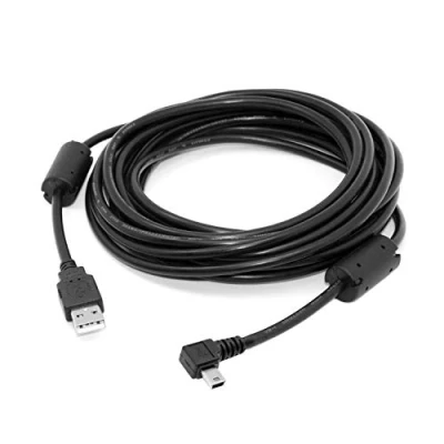 Afbeelding van Cablecc Mini USB B Type 5 Pin Mannelijke Links Hoekige 90 Graad aan 2.0 Gegevenskabel Meters met EMI Ferrietkern