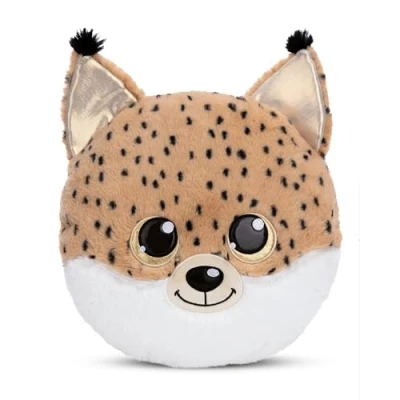 Afbeelding van NICI knuffelkussen GLUBSCHIS lynx Lenzo 32 x cm pluizig zacht voor baby&#039;s &amp; peuters, kinderkussen jongens meisjes 61369