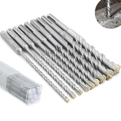 Afbeelding van SDS Plus Hamerboorset, 9 delig, 5, 6, 8, 10, 12, 14, 16 x 160 mm, dubbele gewricht steenboor, betonboor, voor gereedschap het boren van beton, steen, hout, baksteen, tegels