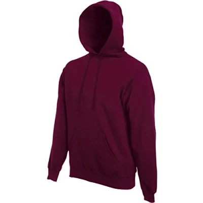 Afbeelding van Fruit of the Loom Sweatshirt met capuchon in de maten S, M, L, XL, 2XL, 3XL, 4XL, 5XL, ook diverse kleurensets, bordeaux, M