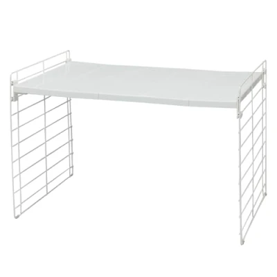 Afbeelding van Iris Ohyama, legplank, kastindeling, onderkast, uittrekbaar, kunststof opbergruimte voor keukenkastjes, voorraadkast, etenswaren en keukengerei Telescopic Rack 1 tier USD 1V Wit