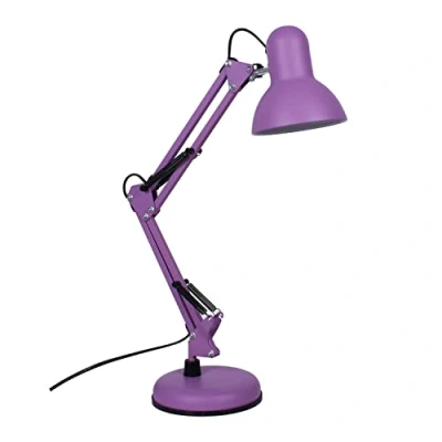 Afbeelding van BEL AIR HOME LED bureaulamp met scharnierende arm, Antigona Series Flexo, vintage retro design 1xE27 (PURPLE/MATTE)