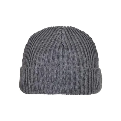 Afbeelding van Build Your Brand Uniseks gebreide muts gerecycled Yarn Fisherman beanie muts, asphalt, Eén maat