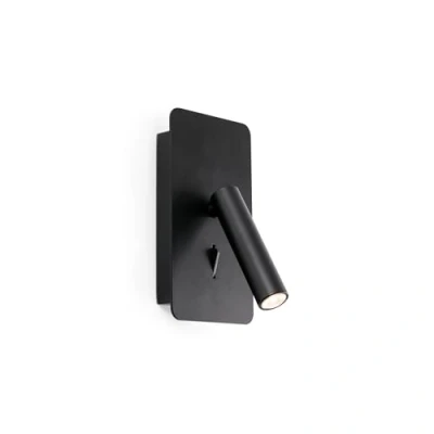 Afbeelding van Faro Suau Wandverlichting Met Schakelaar En USB poort 9,5 X 14 17 Cm 3W LED Incl. Mat Zwart