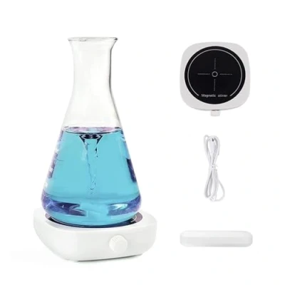 Afbeelding van Swansoft 2000 ml magneetroerder mini met magnetische roerstaafjes, 100 tpm magneetroerder, klein, 220 V, USB kabel, draagbare voor wenkbrauwen, mixen gist, laboratorium (wit)