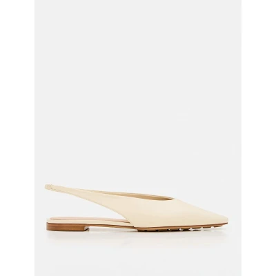 Afbeelding van Stretch Slingback Pointed Toe Flat Wo Ivory Ballet Flats
