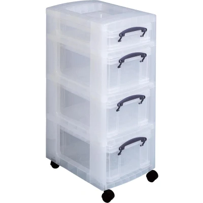 Afbeelding van Really Useful Box trolley met 4 opbergdozen opbergdoos