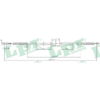 Afbeelding van LPR C0062B Handremkabel 1676, 1503mm Schijfremmen