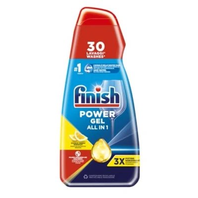 Afbeelding van Finish Powergel, reinigingsgel voor vloeibare vaatwasser, multifunctioneel, vetoplossende kracht, citroen, verpakking van 30 wasbeurten 700 g