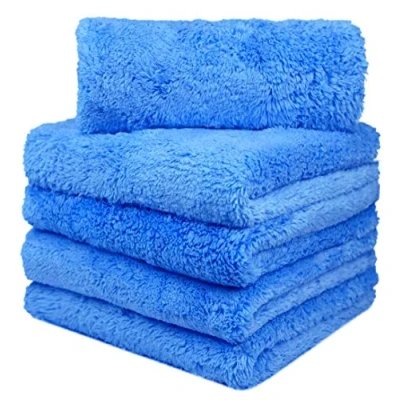 Afbeelding van BW&amp;HM microvezel autodroogdoeken Autopoetsdoeken extreem absorberend en zacht zachte pluisvrije poetsdoeken voor de verzorging van auto&#039;s motoren 40 x cm 5 pack blauw