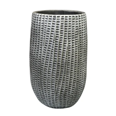 Afbeelding van Ter Steege Bloempot/plantenpot binnen zwart/metaal D15/H24 cm