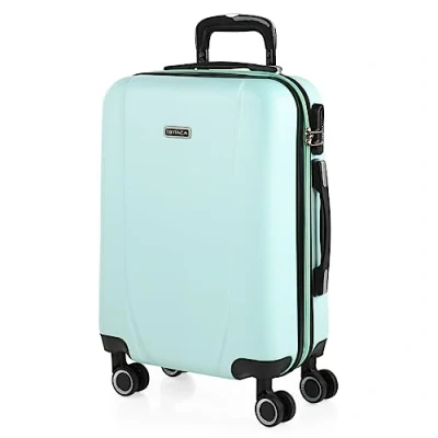 Afbeelding van ITACA Stijve reiskoffer 4 wielen trolley ABS. Kleine middelgrote en grote cabine XL. Praktisch licht robuust. Merkkwaliteit design. Low Cost Ryanair, Mint Groen, 55 cm, Basic