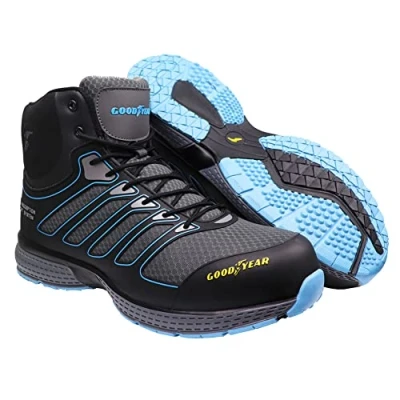 Afbeelding van Goodyear Gybt1594 Werklaarzen voor heren, metaalvrij, waterdicht, licht, met flexibele composietkap, tussenzool, 8 Groot Brittannië, zwart/blauw, 1